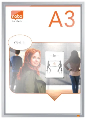 Nobo clicklijst Impression Pro, met geanodiseerd frame, ft A3 — vitrine