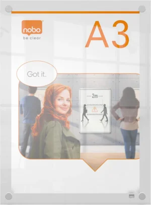 Nobo Premium Plus acryl informatiebord, wandgemonteerd, ft A3 — detail 2