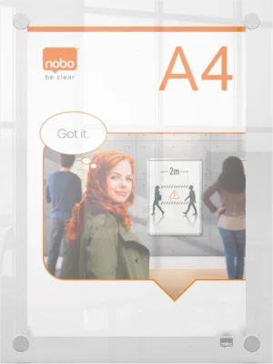 Nobo Premium Plus acryl informatiebord, wandgemonteerd, ft A4 — detail 2