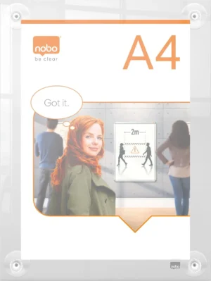 Nobo Premium Plus verplaatsbaar acryl informatiebord, wandgemonteerd, ft A4 — detail 2