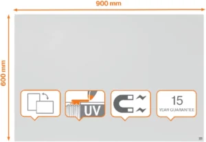 Nobo Infinity randloos whiteboard, staal, magnetisch, 90 x 60 cm