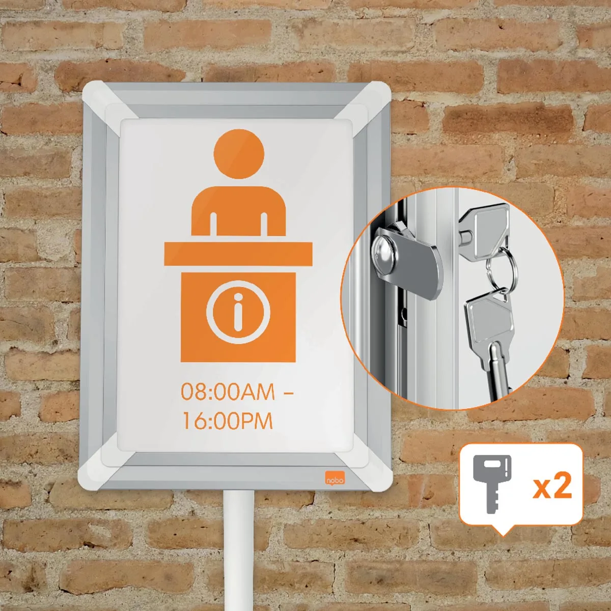 Nobo info vloerstandaard Premium Plus, afsluitbaar, ft A4 — detail 4