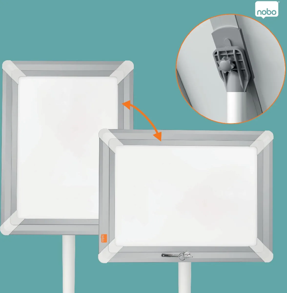 Nobo info vloerstandaard Premium Plus, afsluitbaar, ft A4 — detail 7