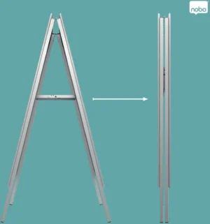 Nobo stoepbord Essence, uit aluminium, zilver, ft A1 — detail 2