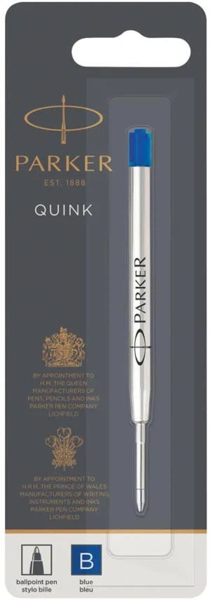 Parker Quinkflow vulling voor balpen breed, blauw, op blister — balpenvulling