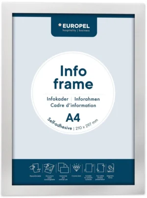 Europel zelfklevend kader ft A4, zilver, pak van 2 stuks — ophangtas