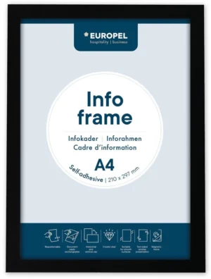 Europel zelfklevend kader ft A4, zwart, pak van 2 stuks — ophangtas