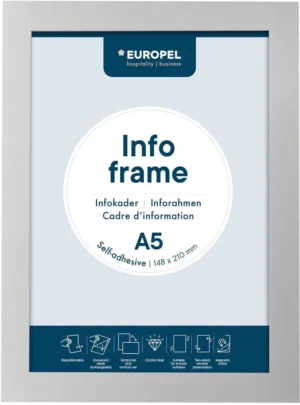 Europel zelfklevend kader ft A5, zilver, pak van 2 stuks — ophangtas