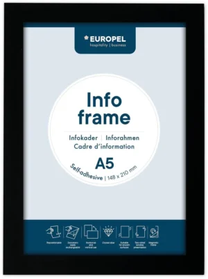 Europel zelfklevend kader ft A5, zwart, pak van 2 stuks — ophangtas