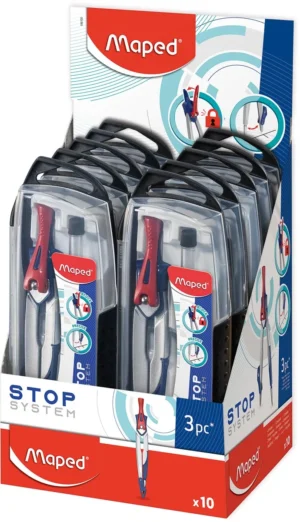 Maped passer Stop System, 3delige passerdoos met 1 passer Stop System, 1 universeel inzetstuk, 1 kokertje — detail 2