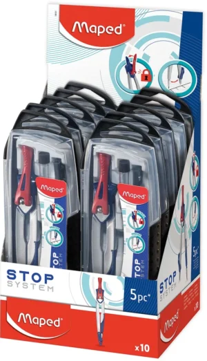 Maped passer Stop System 5-delige passerdoos: 1 passer Stop System, 1 universeel inzetstuk, 1 mineslij... — detail 2