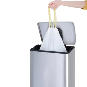 Eko vuilniszakken met trekbandsluiting, 7-9 liter, wit, 1 rol, 25 zakken — detail 2