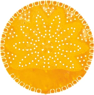 Oranje VividAir urinoirmat Summer Fruits, rond model met diameter 17 cm