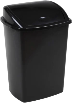 Zwarte Vepa Bins vuilbak met swingdeksel van 4,45 liter