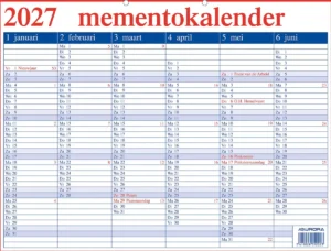 Aurora Memento 20 Nederlandstalig, 2027 — mementokalender 2027