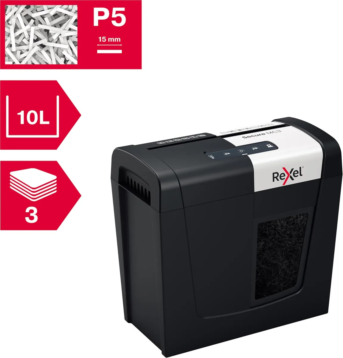 Rexel Secure papiervernietiger MC3 — detail 3