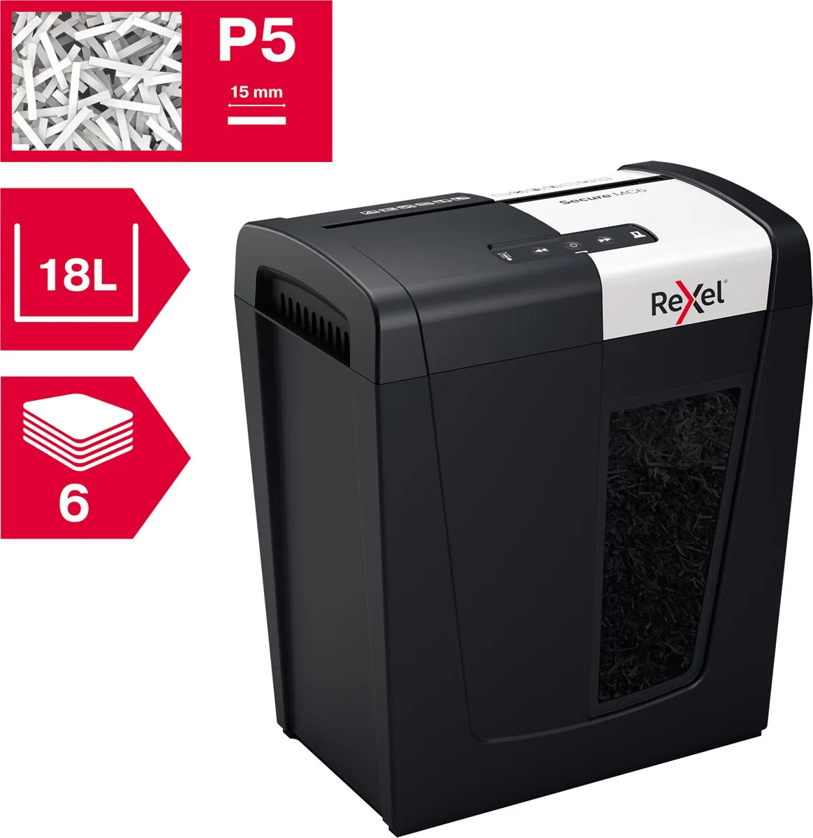 Rexel Secure papiervernietiger MC6 — detail 3