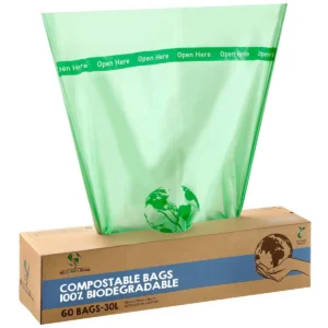 Doos Mr. Green Mind vuilniszakken Bio van 30 liter in groen, 60 stuks