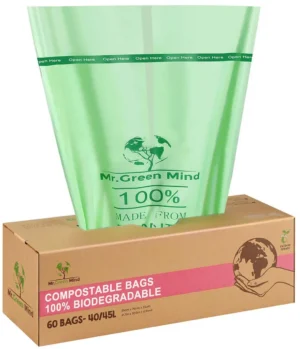 Mr. Green Mind vuilniszakken Bio, 40-45 liter, groen, doos van 60 stuks — toebehoren voor vuilnisbakken