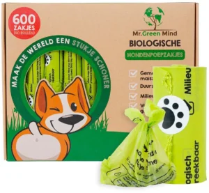 Mr. Green Mind hondenpoepzakjes Bio, groen, doos van 600 stuks — toebehoren voor vuilnisbakken