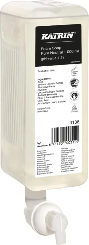 Katrin schuimzeep 3136 Neutral, flacon van 1000 ml — zeepdispenser