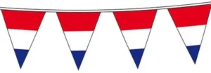 Vlaggenlijn, 10 m, rood-wit-blauw — slinger