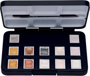 Van Gogh aquarelverf, pocketbox met 12 napjes, metallic- en interference kleuren — detail 2