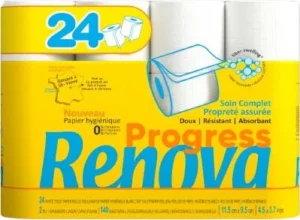 Renova Progress toiletpapier, 2-laags, 140 vellen, pak van 24 rollen — toiletpapier en dispensers
