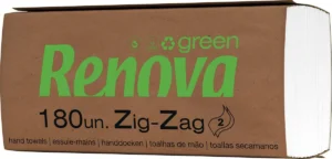 Renovagreen papieren handdoeken, Z-vouw, 2-laags, 180 vellen, pak van 20 stuks — handdoeken en dispensers