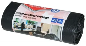 Rol zwarte OFFICE products vuilniszakken van 60 liter en 22 micron