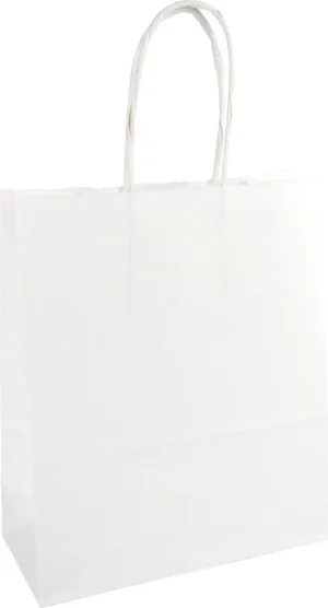 Papieren zak, ft 18 x 8 x 22 cm, wit — verpakkingstoebehoren