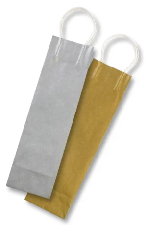 Folia papieren kraft zak voor flessen, 110 g/m², goud en zilver, pak van 6 stuks — geschenkzak