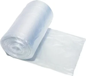 Vuilniszak HDPE, 10 micron, ft 44 x 48 cm, transparant, rol van 50 stuks — toebehoren voor vuilnisbakken