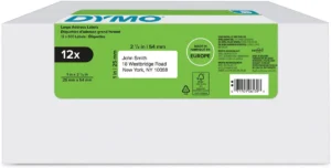 Dymo etiketten LabelWriter ft 25 x 54 mm, wit, doos van 12 x 500 etiketten — tapes en etiketten