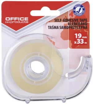OFFICE products plakband, 19 mm x 33m, met afroller, transparant, op blister — transparante plakband