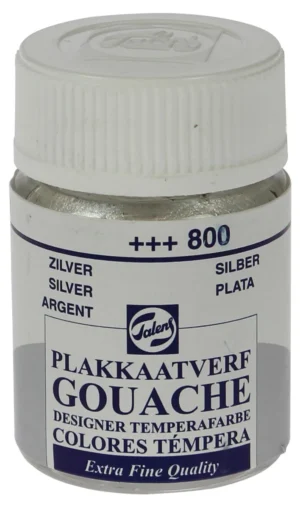 Flacon Talens plakkaatverf Extra Fijn van 16 ml in de kleur zilver