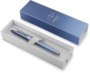 Parker IM Rituals vulpen, blauw CT, medium, giftbox — detail 2