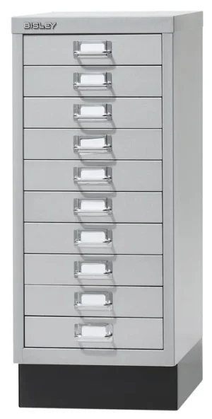 Bisley ladekast, ft 67 x 27,9 x 40,8 (h x b x d), 10 laden, grijs — 10-ladekast