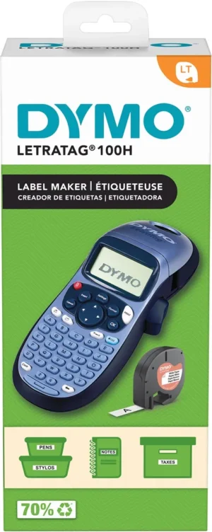 Display Dymo: 10 x LetraTag 200B promopack + 10 x LetraTag 100H + 40 x tape (20 x papier en 20 x plastic) — detail 2