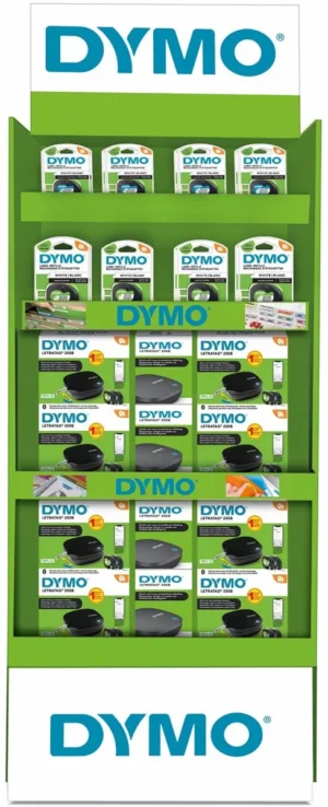 Display Dymo: 20 x LetraTag 200B promopack + 40 x tape (20 x papier en 20 x plastic) — beletteringsysteem