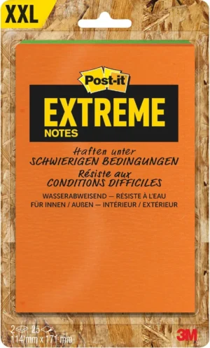 Post-it® Extreme Notes, ft 114 x 171 mm, 2 blokken van 25 blaadjes, geassorteerde kleuren — detail 2