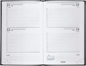 Brepols Saturnus Lima kantooragenda 2027 - zwart, 133 × 210 mm — productfoto 2