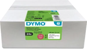 Dymo etiketten LabelWriter ft 57 x 32 mm, verwijderbaar, wit, 1000 etiketten, multipack van 24 rollen — tapes en etiketten