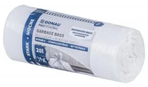 DONAU PROFESSIONAL vuilniszak, 12 micron, ft 56 x 44 cm, 20 liter, wit, pak van 20 stuks — toebehoren voor vuilnisbakken