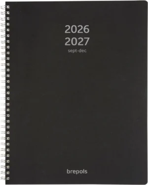 Brepols schoolagenda A4 Polyprop, zwart, 2026-2027 — klasdagboek 2027