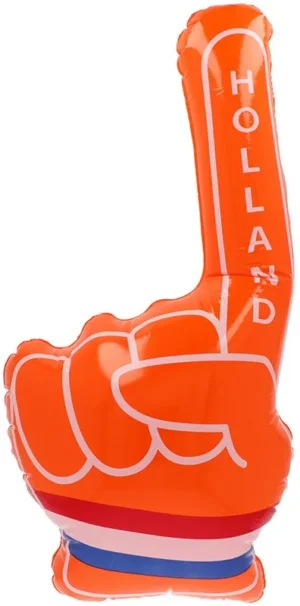 Oranje hand, opblaasbaar — feestartikel