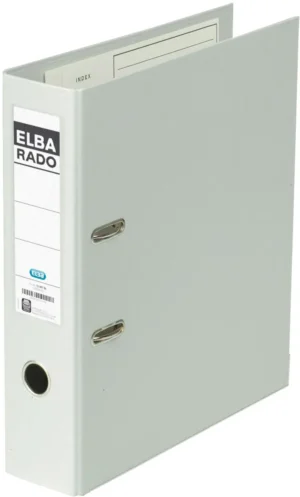 Elba Rado Plast ordner A4 in grijs met rug van 8 cm en hefboommechanisme