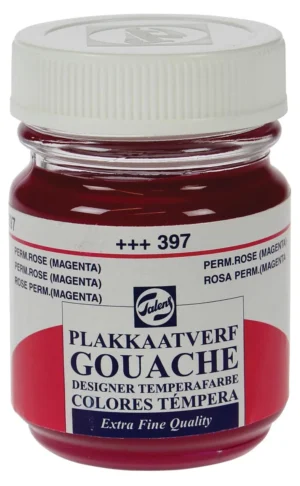 Flacon Talens plakkaatverf Extra Fijn van 50 ml in de kleur permanentroze (magenta)