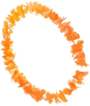 Oranje Hawaii krans — feestartikel