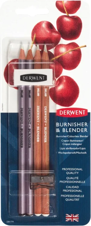 Derwent Blender en Burnisher met gum en slijper, set van 4 — kleurpotlood